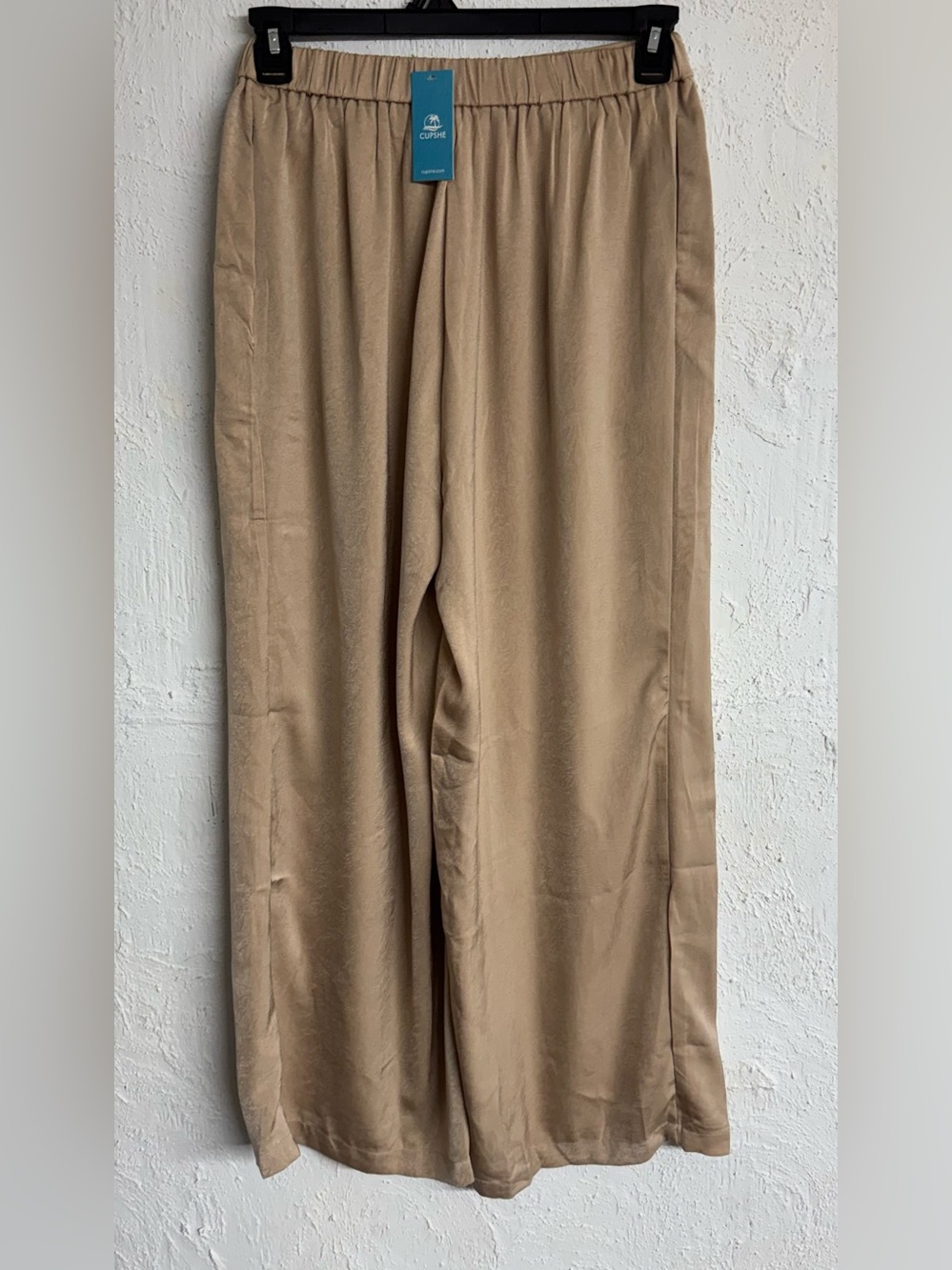 Cupshe Beige High-Rise Wide Leg Trousers Size Medium - Picture 4 of 9